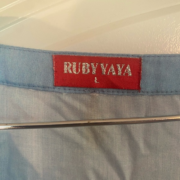 Ruby Yaya Womens Knee Length India Print V-Neck Dress - Picture 6 of 7